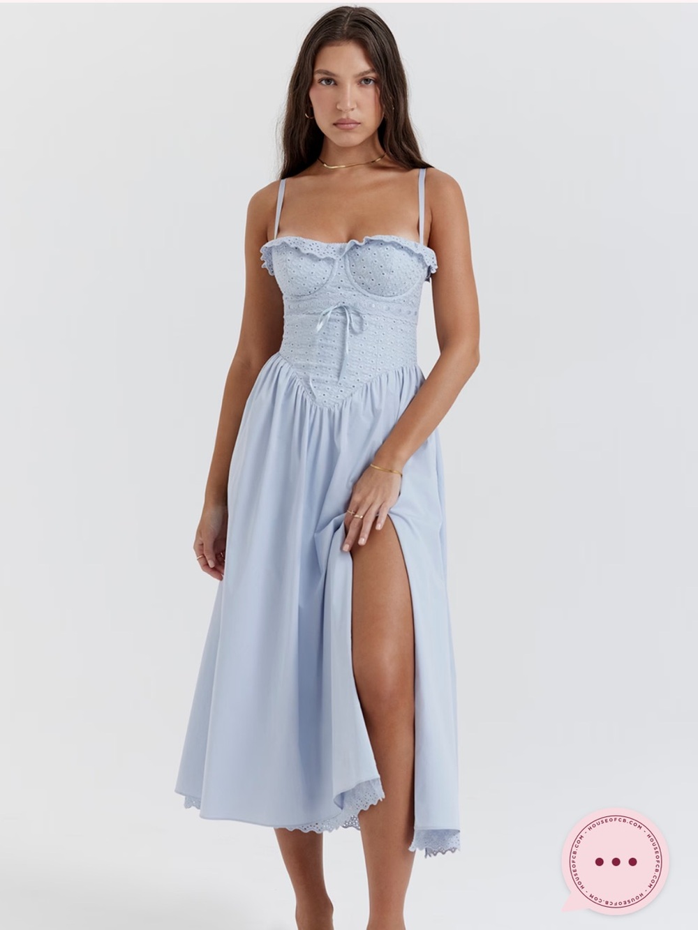 House of CB Blue Lace Midi Dress